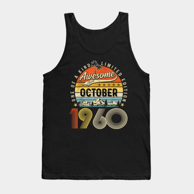 Awesome Since October 1960 Vintage 63rd Birthday Tank Top by Marcelo Nimtz